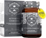 Activated Charcoal Capsules | Clean Steam Activated Charcoal Tablets | Wild Harvested Coconut Shells | Natural Ayurvedic Supplement | 60 Vegan Activated Charcoal Powder