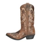 Smoky Mountain Women's Jolene Pull On Embroidered Snip Toe Brown Waxed Distress Boots