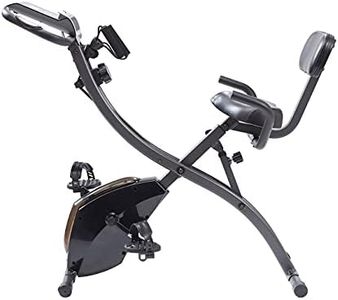 High Street TV Slim Cycle - 2-in-1 Stationary Flat Fold Exercise Bike - For Full Body Cardio - Strength & Resistance Training - Built-In Resistance Bands - Easy Storage - 8 Levels