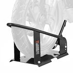 VEVOR Motorcycle Wheel Chock, 816.5 kg Capacity Wheel Cradle Holder, Heavy-duty Steel Motorcycle Front Wheel Stand with 3 Adjustable Holes, For 381-533.4 mm Off-Road Motorcycles, Standard Motorcycles