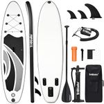 Triclicks 10ft Stand Up Paddle Boards Inflatable SUP Board Surfboard - Beginner's Kit. Adjustable Paddle, Air Pump With Pressure Guage, Fin, Repair Kit, Premium Leash & Rucksack (Style 10)