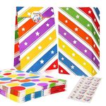 RFWIN 18Pcs Party Bags Kids Birthday Paper Bags RFWIN Rainbow Kraft Paper Goodie Bags with Stickers Paper Sweets Gifts Bags for Baby Shower Wedding