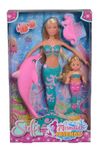 STEFFI LOVE Simba 105733336 Mermaid Friends, Doll as Magical Mermaid with Sister Evi, Dolphin Figure and More, Toy for Children from 3 Years