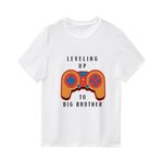 Sanqidu Promoted to Big Brother Tees Announcement Clothes Baby Boy Big Brother T Shirts Tops Toddler Novelty Gift Summer Outfit (Leveling up to Big Brother-White, 5-6 Years)