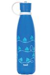 Basil Stainless Steel Water Bottle for Kids, 500 ml | Thermo Steel Water Bottle | 24 Hour Cold and 12 Hour Hot Water Bottle | Kids Water Bottle for Boys & Girls - for School and Outdoor, Blue Boat