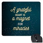 Yaya Cafe New Year Christmas Gifts Motivational Quote Printed Mousepad for Computer, PC, Laptop - A Grateful Heart is A Magnet