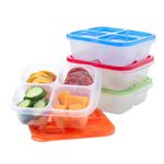 EasyLunchboxes® - Bento Snack Boxes - Reusable 4-Compartment Food Containers for School, Work and Travel, Set of 4, Classic