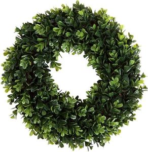 Pure Garden Boxwood Wreath, Artificial Wreath for The Front Door by, Home Décor, UV Resistant - 12 Inches