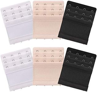 Akstore 6 Pieces Women's Soft Comfortable Elastic Bra Extenders Bra Extension Strap 4 Hook 3 Row Lady's Bra Extender Bra Band, Multicolors, One size