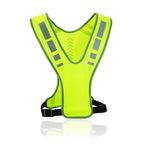 RUNQIN Hi Vis Reflective Running Gears with Pocket, Top Reflector Safety Vest High Visibility for Men Women, Breathable Reflectors Clothing, Adjustable Safety Warning Vest for jogging Hiking Cycling