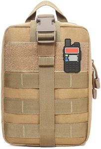 Tigrett Outdoors LLC Ham Radio Go Bag in Coyote Colour with Tear-Away Hook and Loop Back - Molle Compatible, Multi-Pocket Design for Radios, Cables, and Gear