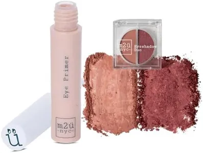 M2U NYC Hydrating Eye Primer & (Pink & Rose Red) Eyeshadow Duo - Red Hook- Vegan & Cruelty Free Eye Makeup Set for Women