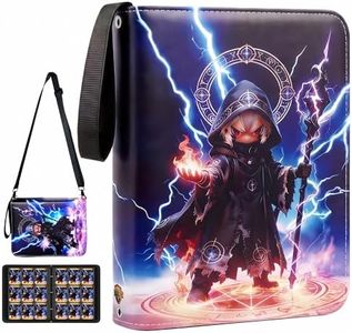 BRXVLT Card Binder 9 Pocket with Crossbody Strap – 900 Cards, 50 Removable Side-Loading Pages, PU Leather Cover, Secure Zipper, Compatible with TCG/MTG/Pokemon/Sport