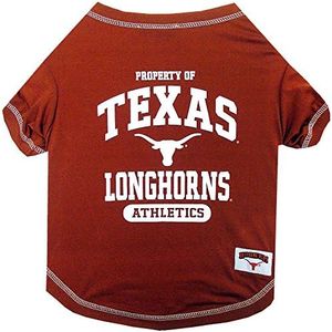 Pets First Collegiate TEXAS LONGHORNS Dog T-Shirt, Medium. - Licensed Shirt for Pets Team Colored with Team Logos.- Premium Stretchable Materials for the Comfrot of your Dog & Cat.