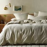 Linen Duvet Cover Set,The Honest Label 100% Pure French Flax Linen Duvet Cover Soft Washable Breathable Moisture Wicking Cooling Bedding Set