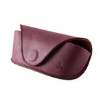 Snakehive Leather Glasses Case - Real Leather Glasses Cases for Men and Women Sunglasses Case Large Glasses Case - Reading Glasses Case Handmade in Europe (Plum)