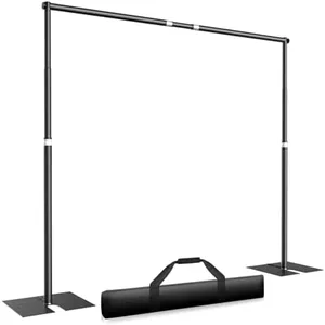 Qoolfoto Pipe and Drape Backdrop Stand Kit 10x10ft, Heavy Duty Back Drop Adjustable Stand with Carry Bag, Metal Background Frame for Parties Wedding Birthday Decoration Photography Photo Booth Video