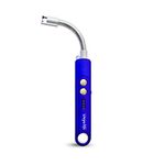 LIVYU LIFE Kitchen Electric Arc Lighter with LED Torch - Storage / Hanging Hook - USB Rechargeable - Cable Included - 360 Degree Flexible Neck - (Blue)