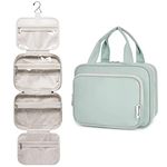 Narwey Hanging Travel Toiletry Bag for Women Wash Bag Cosmetics Makeup Bag Organizer for Travel Size Accessories (Mint Green (Medium))