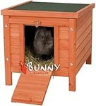 BUNNY BUSINESS Cat/Puppy/Rabbit/Guinea Pig Wooden Hide House, 51 x 44 x 42cm, Natural