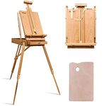 MEEDEN French Easel, Large Sketchbox Easel - Beech Wooden Art Easel, Hold Canvas up to 34“，Field Painting Easel Foldable Portable for Professionals, Artists & Hobbyist Painting on The Go