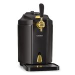 Klarstein Skal Beer Dispenser - Thermoelectic Beer Cooler, Beer Machine, Beer Pump, 5 Litre Kegs, Pressurised CO2 Cartridge System, LED Display, 6 Cooling Temperatres, Stainless Steel, Anthracite/Gold
