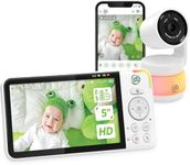 LeapFrog LF925HD Baby Monitor with Camera and Audio,1080p WiFi Remote Access Baby Monitor, 360° Pan & Tilt Camera, 8X Zoom, 5” 720p HD Display, Color Night Light &Vision, Two-Way Talk