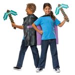 DISGUISE 156249 Set, Official Minecraft Costume Accessories for Kids, One Size, Child, Diamond Pickaxe and Cape