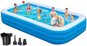 Inflatable Pool Large - 130'' X 72'' X 22'', Oversize Blow Up Pool with Pump, Thickened 0.6mm Adult Pools for Family, Big Swimming Pool for Outdoor Backyard Garden Summer