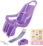 DRBIKE Baby Doll Bike Seat for Child Bike Attachment with Decorate Yourself Decals, Fits American Girl and 18 inch Dolls and Stuffed Animals for Most Kids Bike Accessories Purple