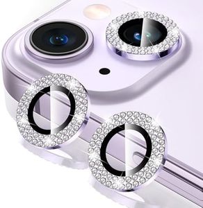 Tensea for iPhone 14 / iPhone 14 Plus Camera Lens Protector, 9H Tempered Glass Camera Cover Screen Protector Metal Individual Ring for 14 6.1 inch/14 Plus 6.7 inch