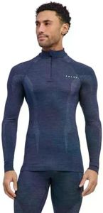 FALKE Men's Wool Tech Base Layer Top, Space Blue, S
