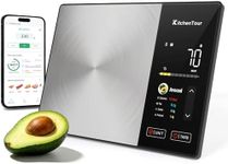 KitchenTour Smart Food Scale with Nutritional Calculator, Bluetooth App for Calorie & Macro Tracking, 24 Nutrients, 11lb/1g Stainless Steel Kitchen Scale