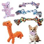 5Pcs Dog Rope Toys, Puppy Teething Chew Rope Toys from 8 weeks, Interactive Dog Teething Toys, Natural Cotton Dog Chew Toy Suit for Small Mediuem Dogs Tranning Teeth Cleaning