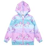 Big Girls Hoodies Jackets Rainbow Unicorn Sweatshirt Birthday Gifts Outfits,Size 12 13