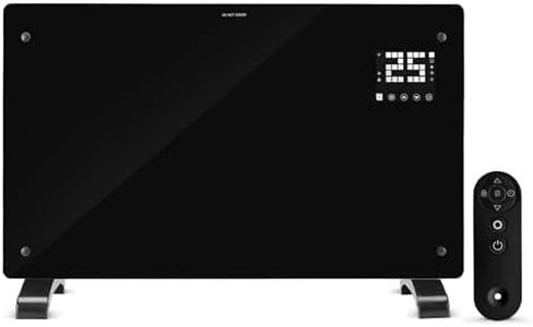 Devola Designer WiFi Enabled Electric Glass Panel Heater 2500W, 24 Hour 7 Day Digital Timer With Thermostat Remote Control Ultra Slim Design Electric Radiator, Wall Mounted Or Free Standing