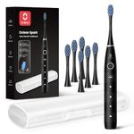 Oclean Electric Toothbrush for Adults, 150 Days Battery Life Electric Toothbrush, USB Rechargeable Sonic Travel Toothbrush with 6 Brush Heads & Travel Case, 5 Modes and Smart Timer