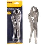 Homdum Curved Jaw Locking Pliers 10 Inch Wrench Vice Grip Locking Grip Handle, Silver