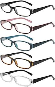 Reading Glasses 5 Pairs Spring Hinge Fashion Quality Readers for Men and Women Multicoloured Size: 52mm