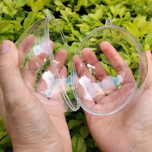 100mm Clear Christmas Ball Ornaments, 20Pcs Bulk Fillable DIY Craft Plastic Balls Transparent Xmas Decor Balls - Fillable Bauble Ball Ornaments for Holiday Wedding Party Décor