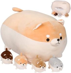 PixieCrush Dog Stuffed Animals for Girls Ages 3-8 - Mommy Shiba Inu with 4 Puppies - Magical Dog Pillow Plushie - Enchanting Cuddly Companions for Imaginative Play