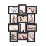 SONGMICS Collage Picture Frames, 4x6 for Wall Decor Set of 12, Multi Family Photo for Gallery Decor, Hanging Display, Assembly Required, Black