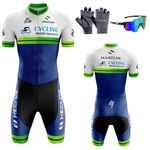 HECLOK Mens Cycling Skinsuit Padded One Piece Trisuit Bike Top Short, Mens Pro Trisuit Short Sleeve Triathlon Suit Best for Ironman Racing Tri Suit,with 3 Pockets,Running,Cycling,Swimming (TYP-3,M)