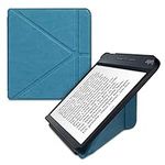 kwmobile Origami Case Compatible with Kobo Libra H2O Case - Slim PU Leather Cover with Stand - Petrol