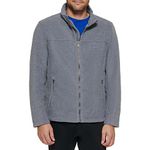 Tommy Hilfiger Men's Classic Zip Front Polar Fleece Jacket, Light Grey, Large