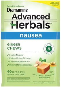 from The Makers of Dramamine, Advanced Herbals, Ginger Chews, Nausea Relief Soft Chews Lemon-Honey-Ginger, 40 Count