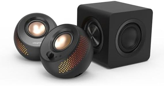 Creative Pebble X Plus 2.1 USB-C Computer Speakers with Subwoofer and Customizable RGB Lighting, Bluetooth 5.3, USB Audio, Up to 15W RMS Power for PC and Mac