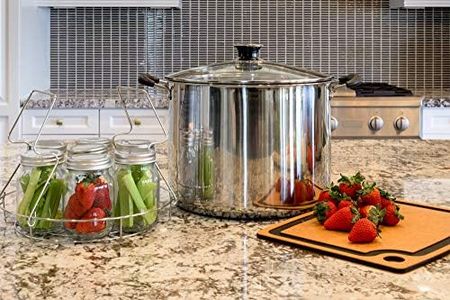 Barton 20Qt Canner w/Temp Indicator & Rack Multi Use Stainless Steel Canning Water Bath Kit Holds Up to 7 Jars