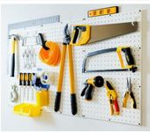 WallPeg Pegboard Tool Organizer with Flex-Lock Peg Hooks PK 24242 W - Organizes Tools - Crafts - Mounted Sixe 48" x 24" - Pegboard Panels - Garage Wall Storage