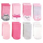 Luvable Friends Baby Basic Socks, Hippo Cat 8Pk, 12-24 Months